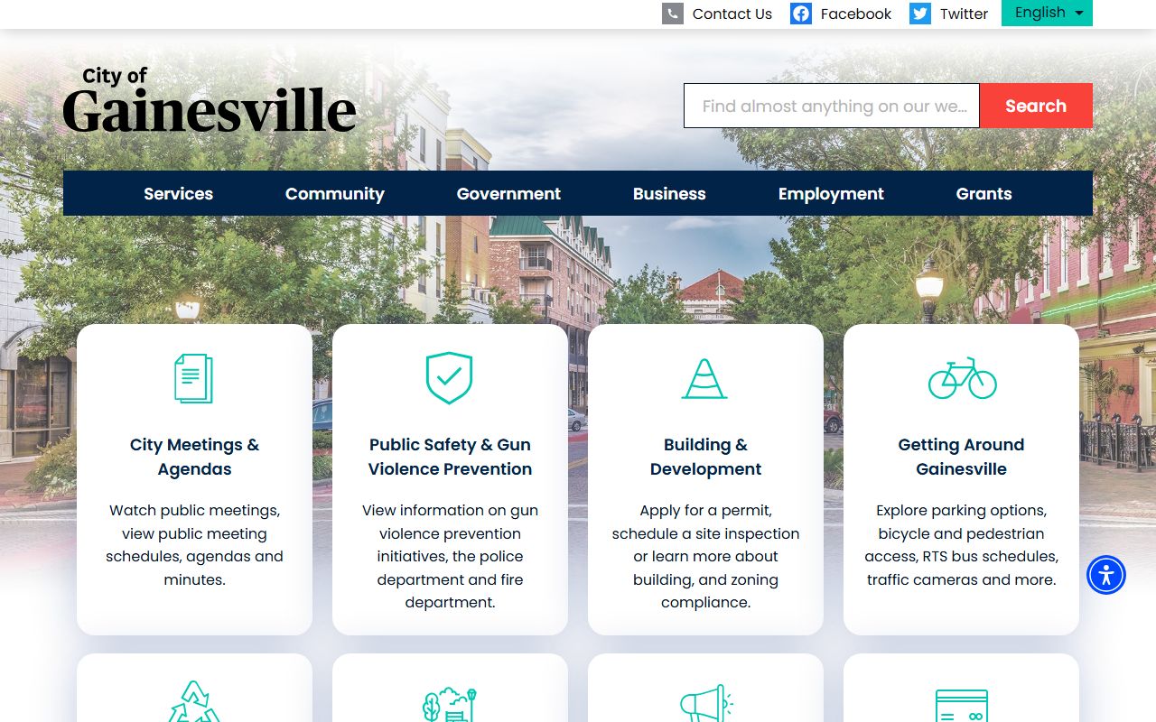 City of Gainesville Florida official website for public records access
