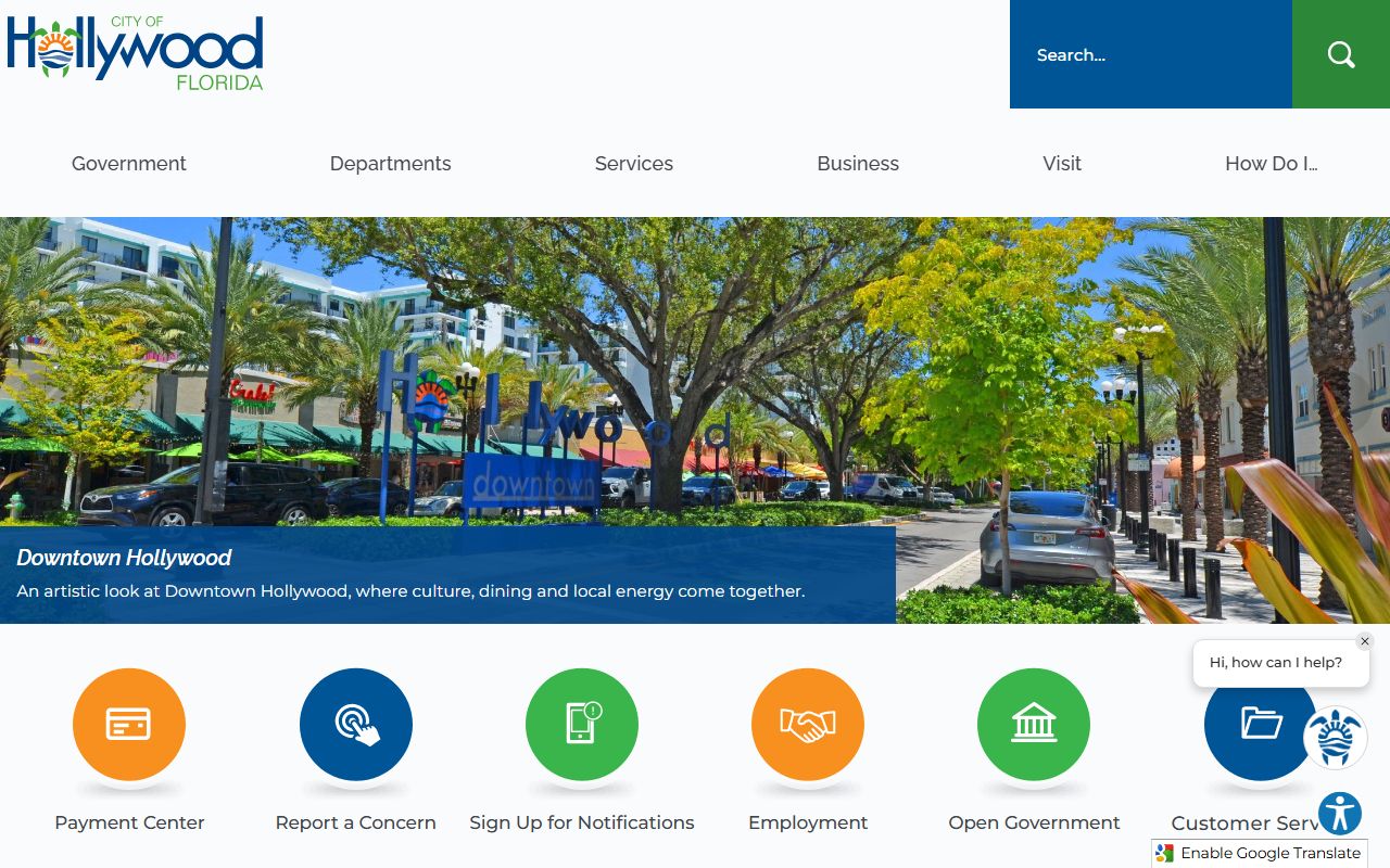 City of Hollywood Florida official website for Hollywood public records