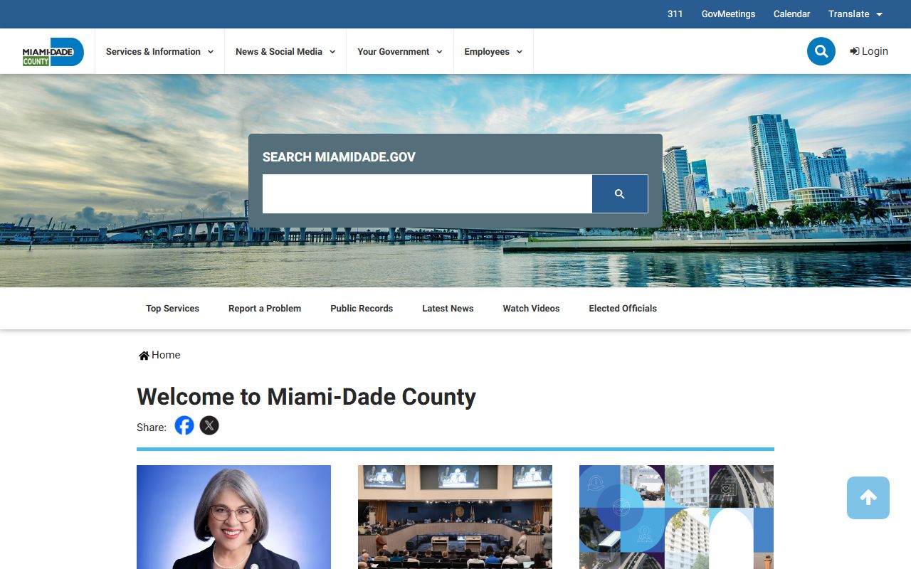 Miami-Dade County official website for accessing public records and county government services for Kendall