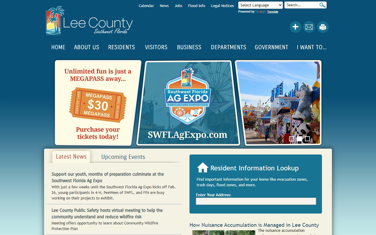 Lee County Florida government website for Lehigh Acres public records