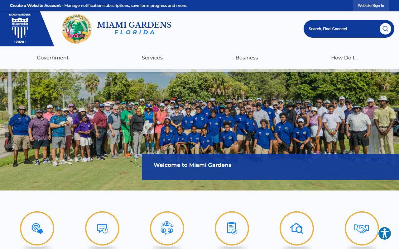 Miami Gardens city website for public records requests and city department contacts