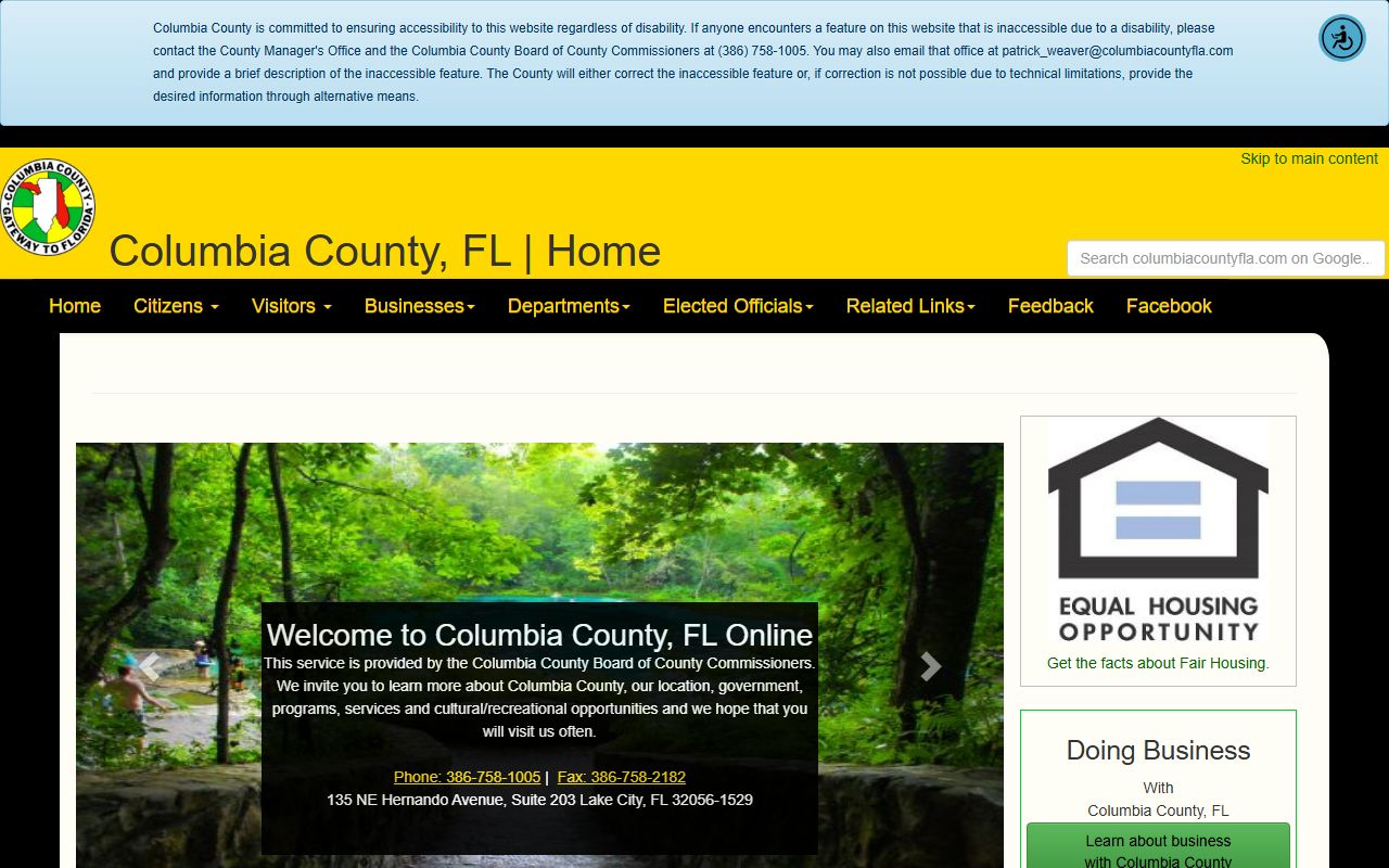 Columbia County Florida Clerk of Courts public records website