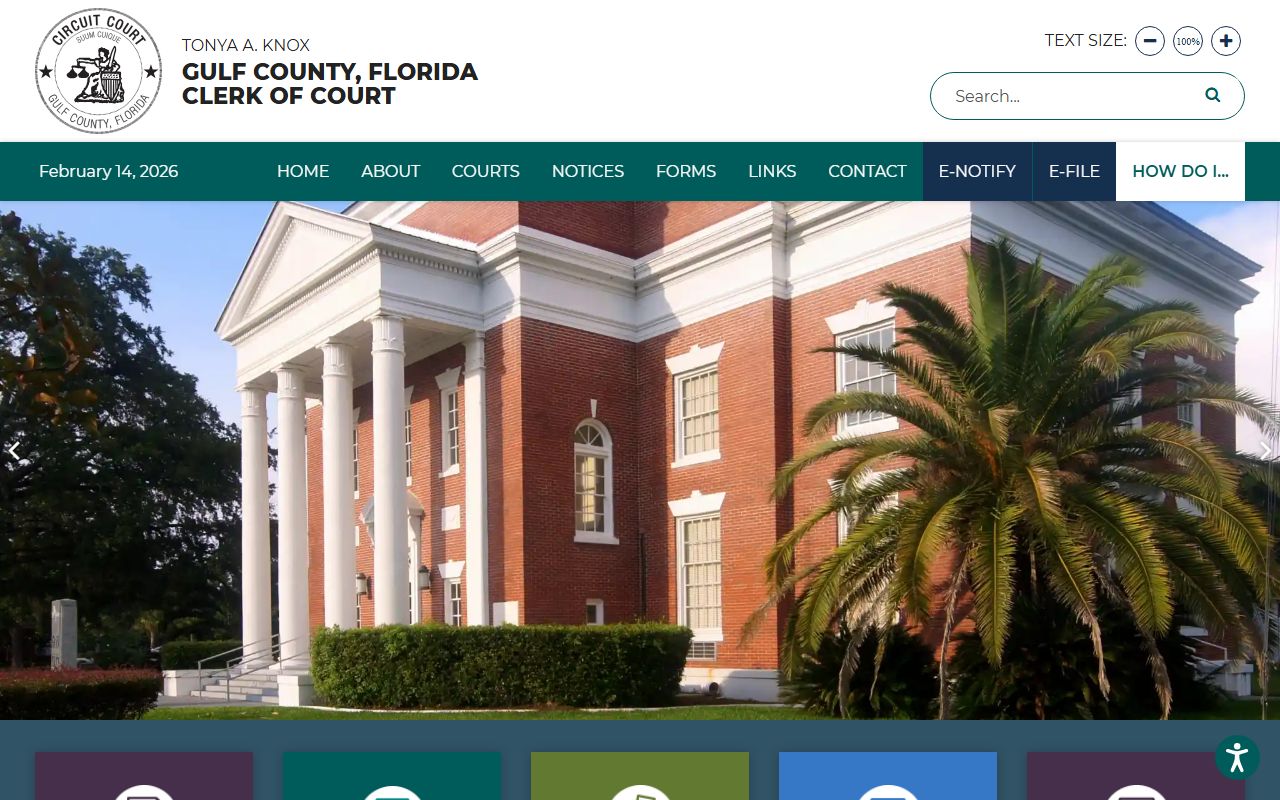 Gulf County Clerk website - public records access portal