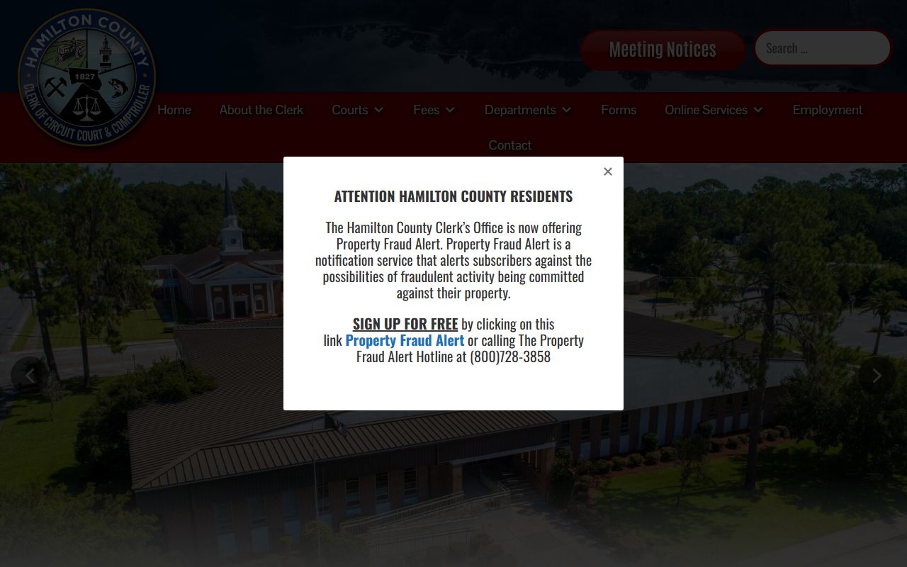 Hamilton County Clerk website - public records search