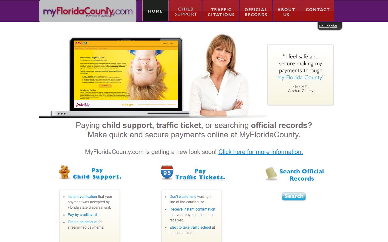 Lake County Clerk of Courts website screenshot